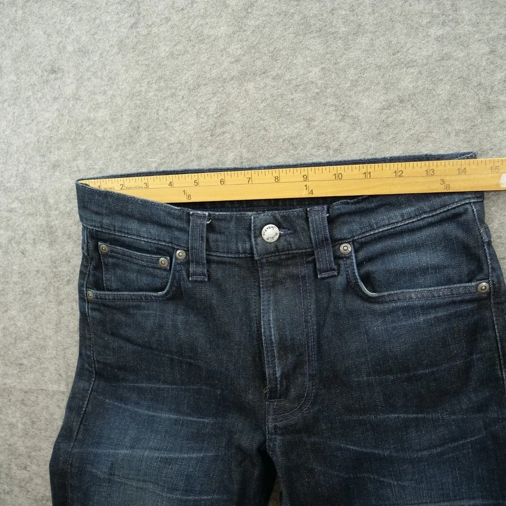 Nudie Jeans Mens 28 Blue Lean Dean Slim Straight Leg Mid Rise Organic